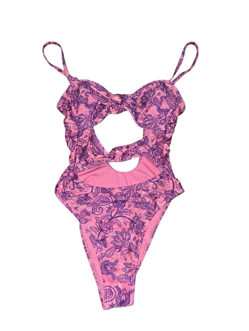 Womens Wild Fable Pink Floral Cutout One-Piece Swimsuit, XS, NWT!!!